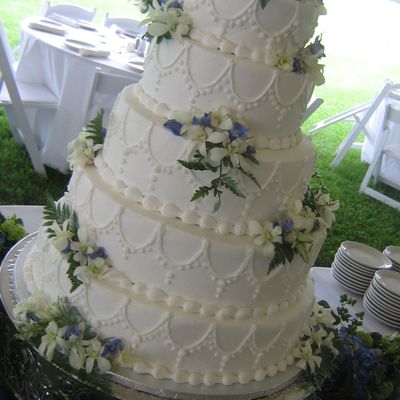 Wedding Cake And Orchids