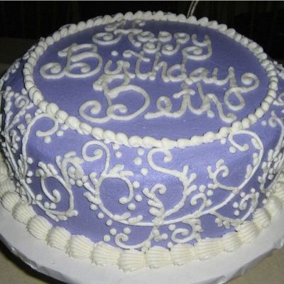 Lilac Scroll Birthday Cake