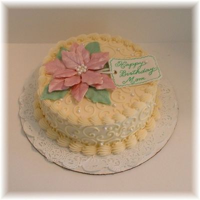 Poinsettia Birthday Cake
