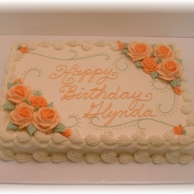 Two-Toned Peach Roses Cake