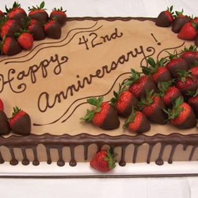 Chocolate Cake With Chocolate Dipped Strawberries