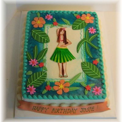 Fabric Inspired Hula Girl