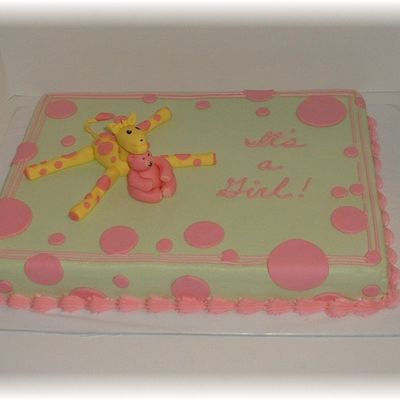 Giraffe And Bear Baby Shower Cake