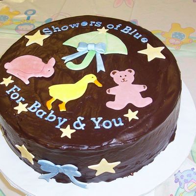 Triple Chocolate Baby Shower Cake