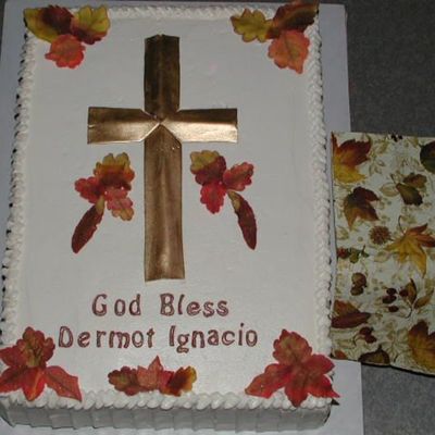 Fall Themed Baptism Cake