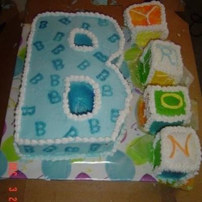 Baby Block Name Cake