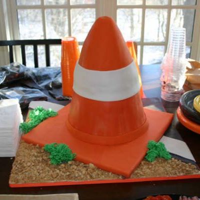 Construction Cone Birthday Cake