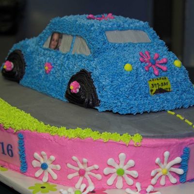 Sweet Sixteen Volkswagon Cake (Back View)