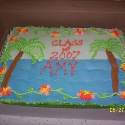 Luau Graduation Cake