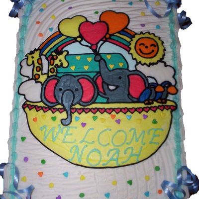 Noah's Ark Baby Shower Cake
