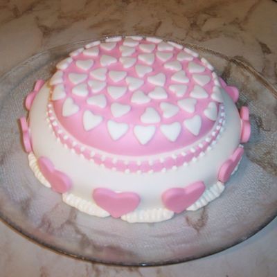 Pink Hearts - Fondant - First Time - No Class Taken