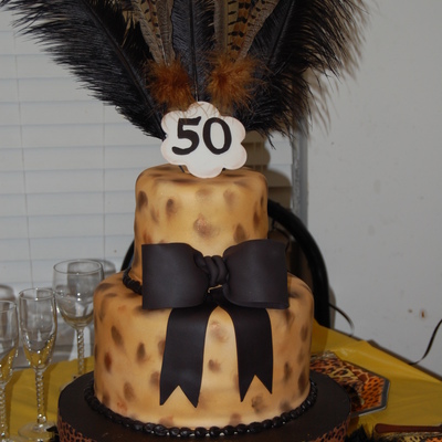 50Th Cheetah Theme Cake