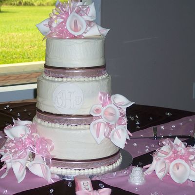 Pink And Choc Wedding Cake