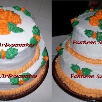 Sponge Cake Chantilly With Pineapple And Nutscovering Buttercrem