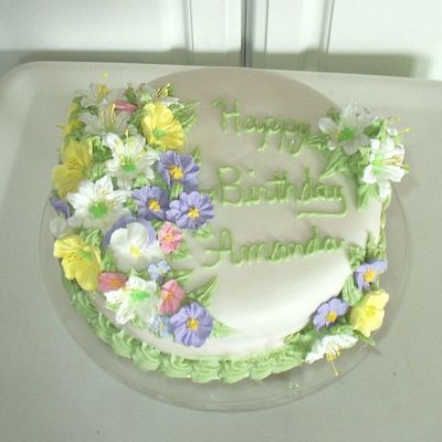 Fondant Cake With Spring Flowers