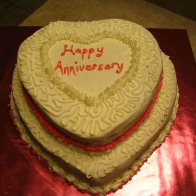 Heart Anniversary Cake