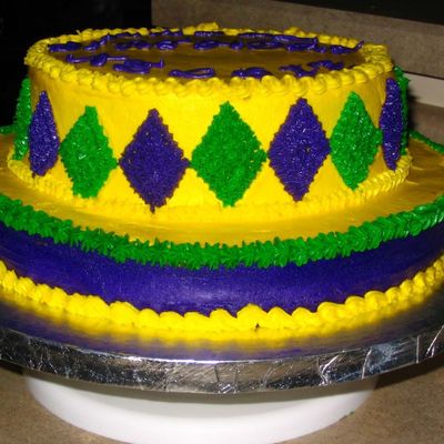Mardi Gras Birthday Cake