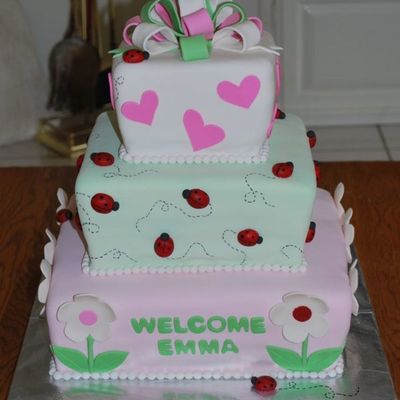 Ladybug Baby Shower Cake