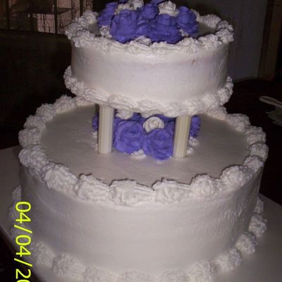 Cake W/purple Roses