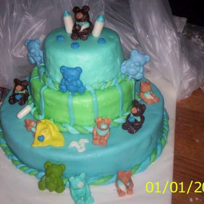 Cake W/teddy Bears