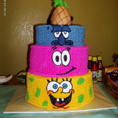 Sponge Bob, And Patrick With Squidword