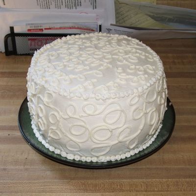 White Cake Filled With Key Lime Cheesecake Covered With Bc