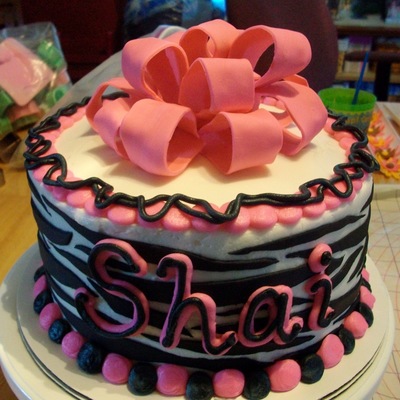 Zebra Striped W/ Bow