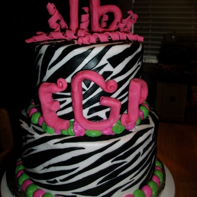 2 Tiered Zebra Striped