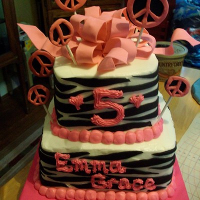 Zebra Stripes W/ Peace Signs