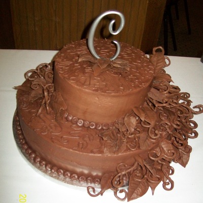 Chocolate Iced Orange Flavored Cheesecake Wedding Cake