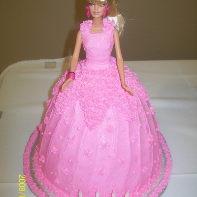 Pink Barbie 4Th Birthday Cake