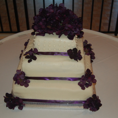 Square Cake W/ Flowers