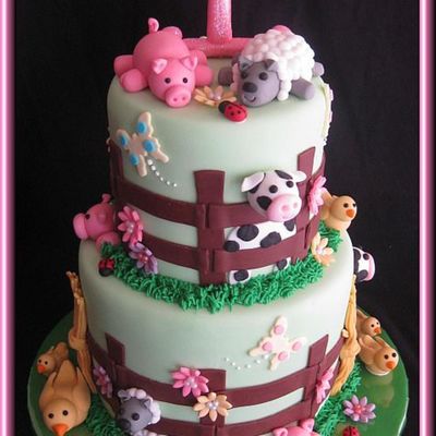1St Birthday Farm Cake