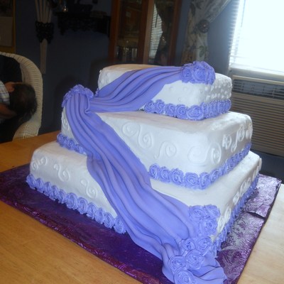 Square Purple Wedding Cake