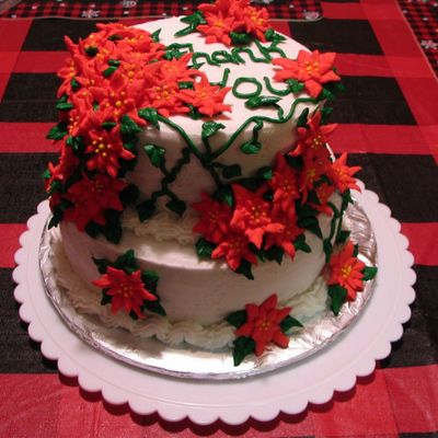 Poinsettia Christmas Cake
