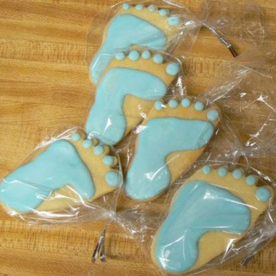 Baby Boy Footprint Cookies