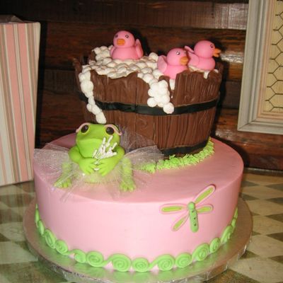 Frilly Frog And Baby Ducks