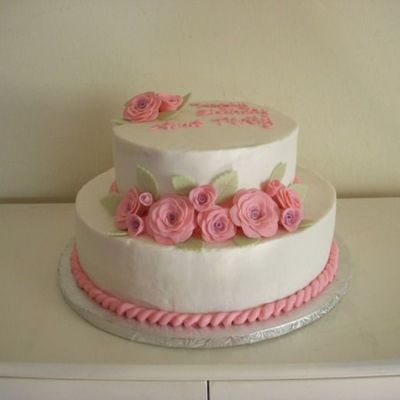 First Fondant Roses Cake