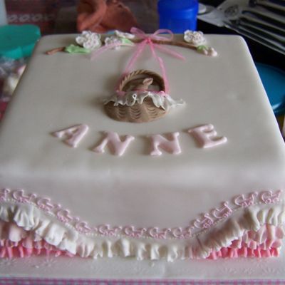 Mouse In Basket Christening Cake