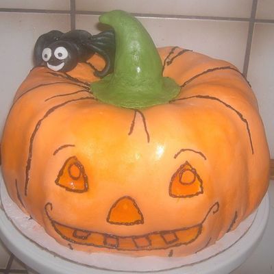 Pumpkin Cake With Spider