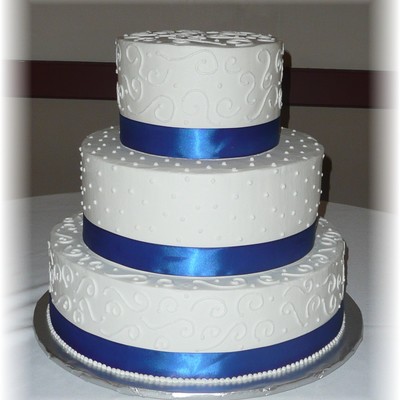 Blue & White Wedding Cake