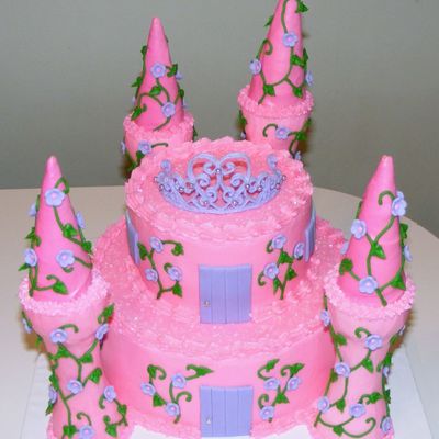 Pink And Purple Castle With Ri Tiara
