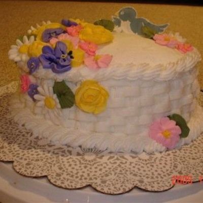 Easter Cake With Basket Weave