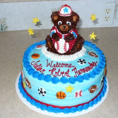 Sports Theme Baby Shower Cake
