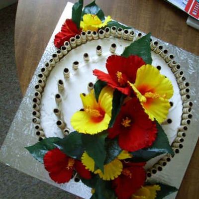 Top View Of Pirouline Cake