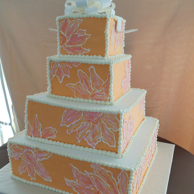 Sunflower Brushed Wedding Cake