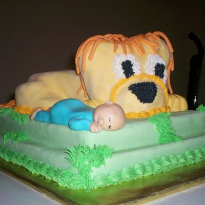 Lion Baby Shower Cake