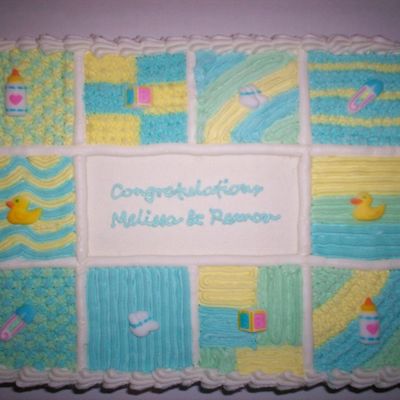 Baby Boy Quilt Cake