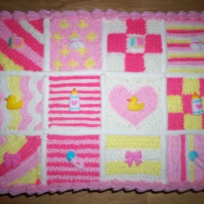Baby Girl Quilt Cake
