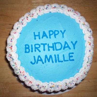 Blue And White Birthday Cake